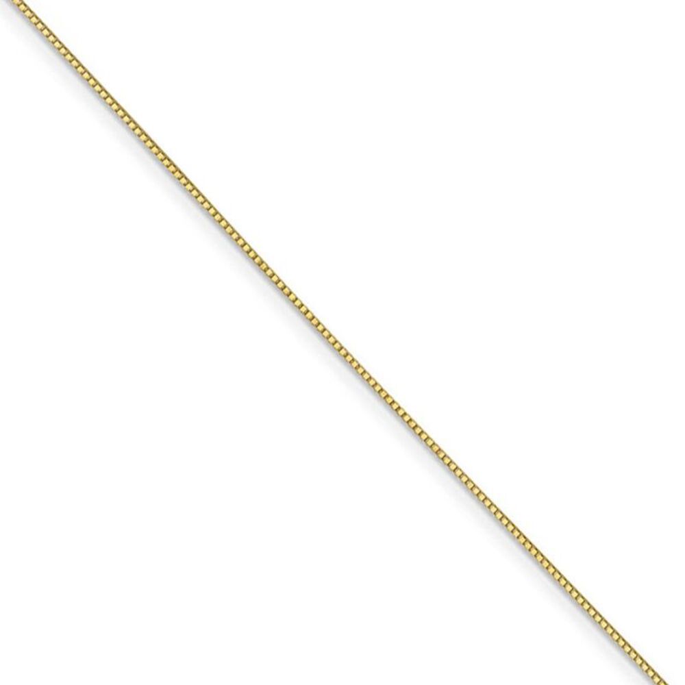 0.7mm, 10k Yellow Gold, Box Chain Necklace, 20 Inch